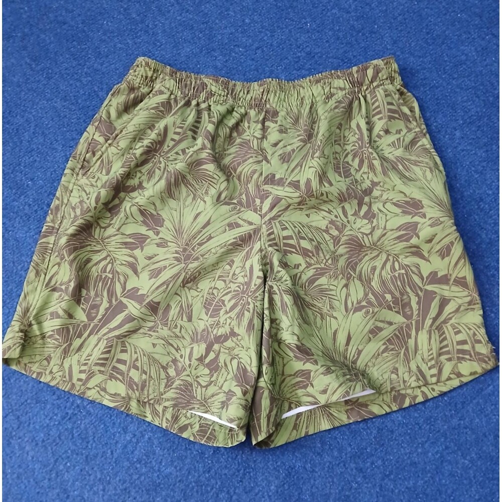 Columbia Ladies Green/Brown Tropical Print Swim Shorts Medium